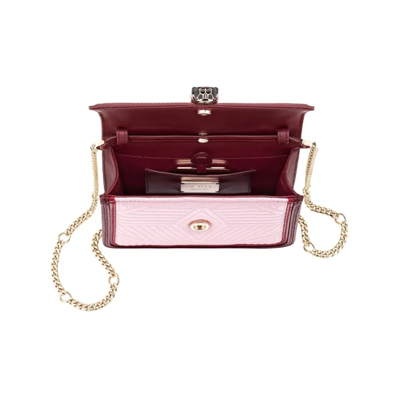 BVLGARI Calfskin Trim Crossbody Bag Shoulder Bag Mini Women's Rose-3