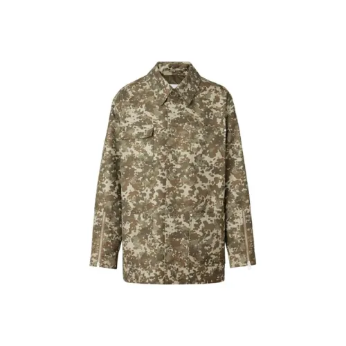 Burberry Coats Men Green Camouflage