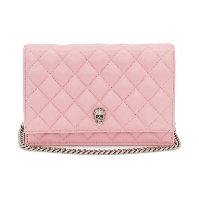 Alexander McQueen Cow Leather Shoulder Bag Crossbody Bag Small Size Women's Pink-0