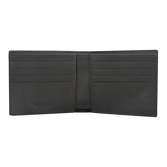 Bottega Veneta Calfskin Card Holder Wallet Men's Gray Green-5