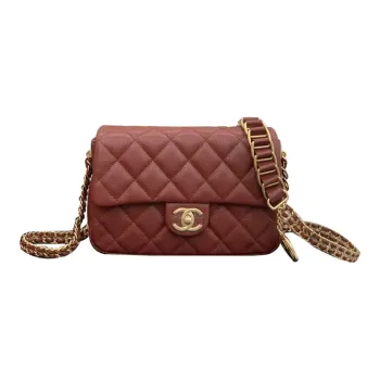 CHANEL Classic Flap CF Coin Collection Calfskin Gold Coin Bag, Shoulder Bag, Crossbody Bag Trumpets Women's Red