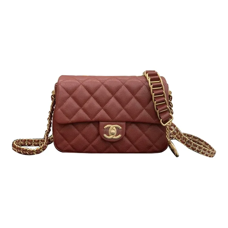 CHANEL Classic Flap CF Coin Collection Calfskin Gold Coin Bag, Shoulder Bag, Crossbody Bag Trumpets Women's Red-0