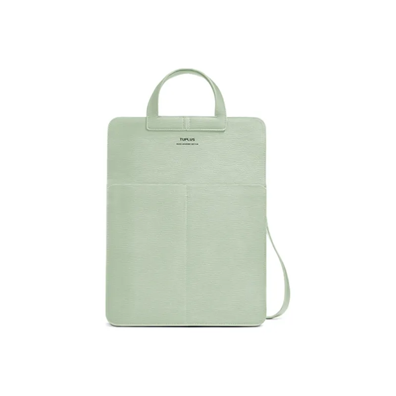 TUPLUS Top Grain Cow Leather Tofu Bag Commuter Bag Laptop Bag Handbag Medium Size Women's Multicolor-2