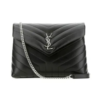 SAINT LAURENT LOULOU Calfskin Crossbody Bag, Shoulder Bag Women's Black