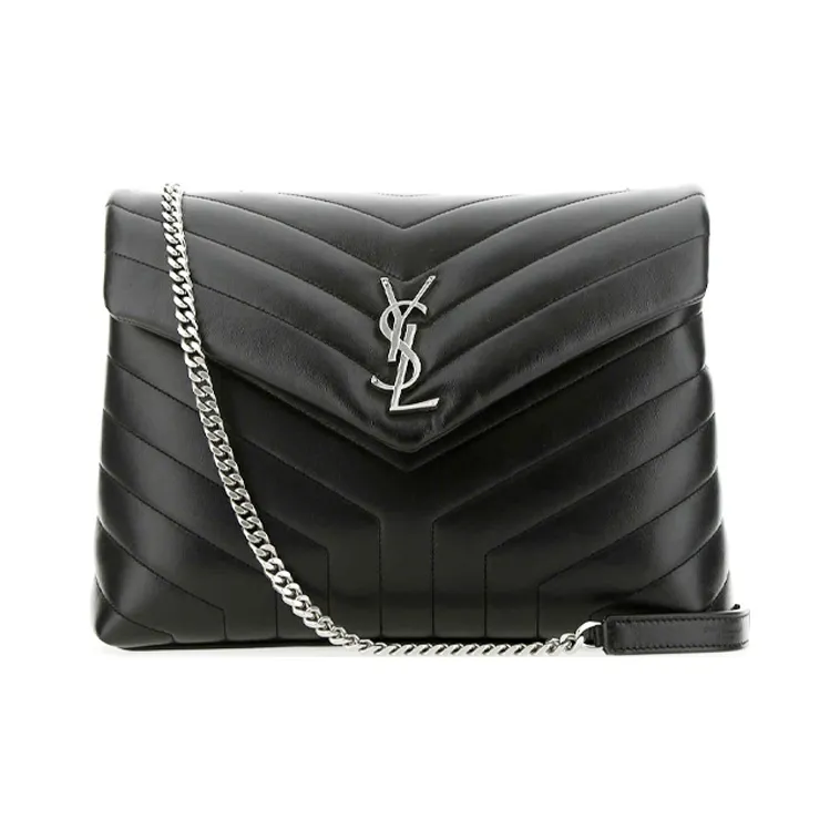 SAINT LAURENT LOULOU Calfskin Crossbody Bag, Shoulder Bag Women's Black-0