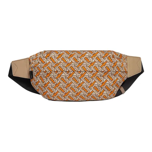 Burberry Cow Leather Fanny Pack Medium Size Unisex Fresh Orange