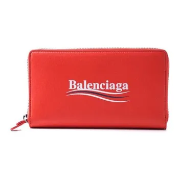 Balenciaga Leather Wallet Women's Red