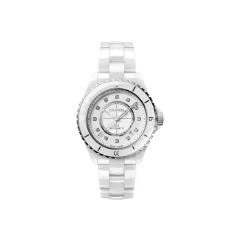 CHANEL J12 Collection Wrist Watch Automatic Mechanical Movement Ceramic Stainless Steel Strap White Dial Unisex