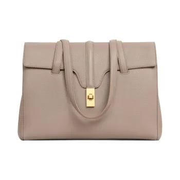 CELINE Cow Leather Handbag, One Shoulder Bag Medium Size Women's Pebble