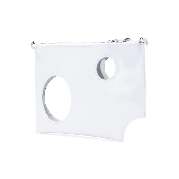 OFF-WHITE Genuine Leather Clutch Bag Over The Shoulder Women's White-1