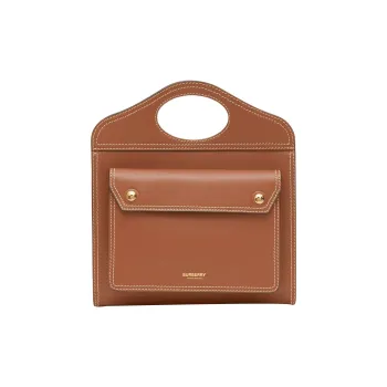 Burberry Pocket Bag Leather Tote Bag Shopping Bag Shoulder Bag Crossbody Bag Handbag Medium Size Women's Brown