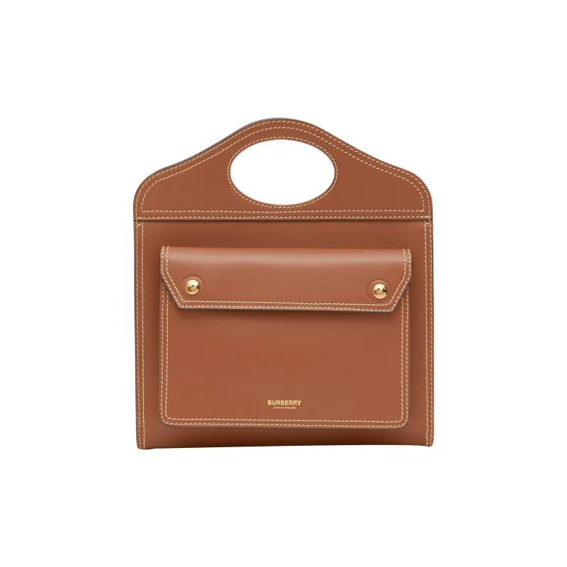 Burberry Pocket Bag Leather Tote Bag Shopping Bag Shoulder Bag Crossbody Bag Handbag Medium Size Women's Brown-0