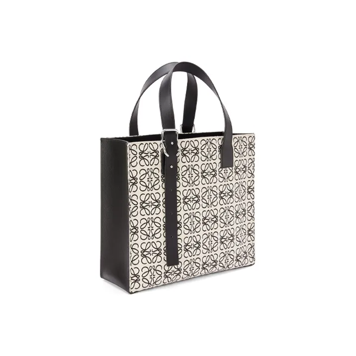 LOEWE Jacquard Fabric With Cow Leather Tote Bag, Shopping Bag, Handbag, Shoulder Bag Women's-1