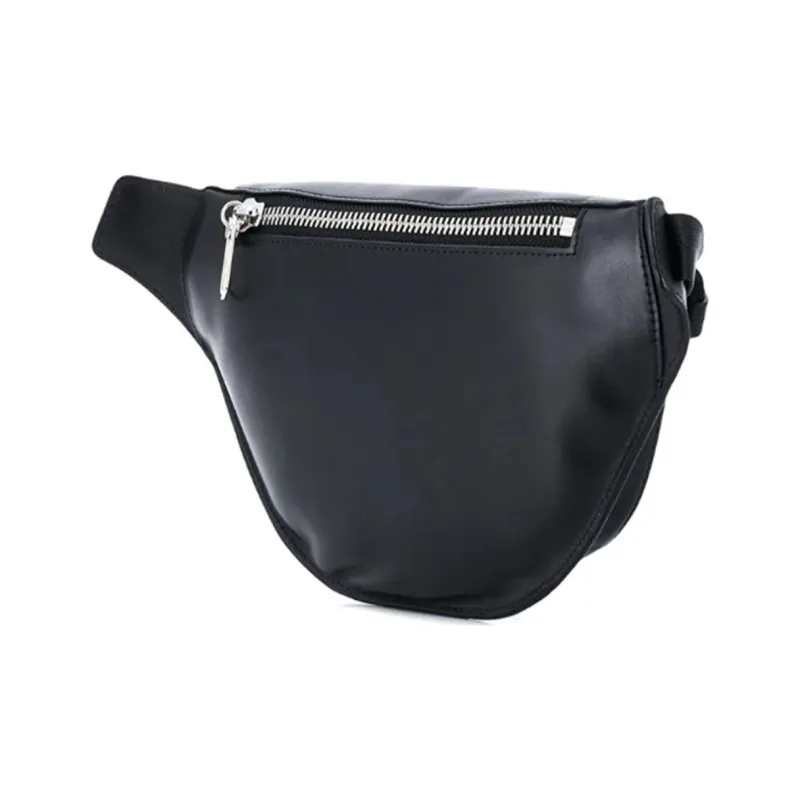KENZO Letter Logo Leather Sling Bag Crossbody Bag Fanny Pack Unisex Black-3