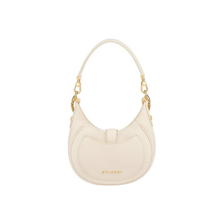 BVLGARI Serpenti Ellipse Cow Leather Shoulder Bag, Handbag, Crossbody Bag, Shoulder Bag Women's Ivory White-2