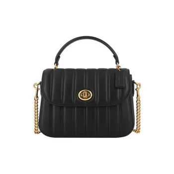 COACH Marlie Leather Small Square Bag Satchel Bag Crossbody Bag Handbag Medium Size Women's Black