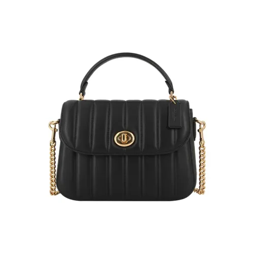 COACH Marlie Leather Small Square Bag Satchel Bag Crossbody Bag Handbag Medium Size Women's Black