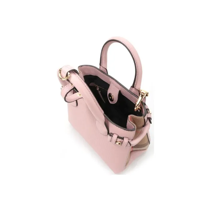 Burberry The Banner Series Leather Handbag One Shoulder Handbag Mini Women's Light Blue Multicolor-2