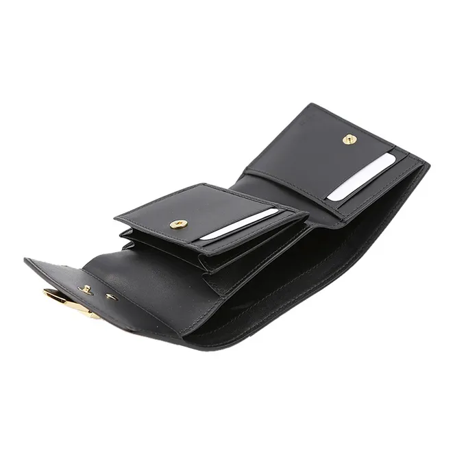 GUCCI Sylvie Leather Wallet Women's Black-4