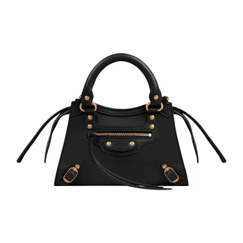 Balenciaga Calfskin Handbag Shoulder Bag Women's Black
