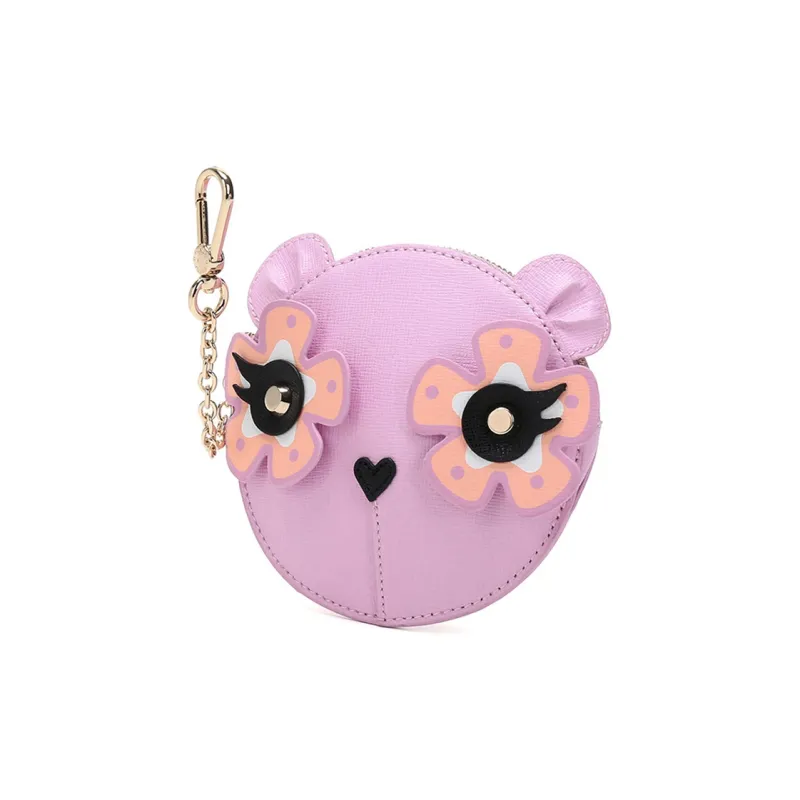 Furla Charm Leather Coin Purse Small Size Women's Purple-2