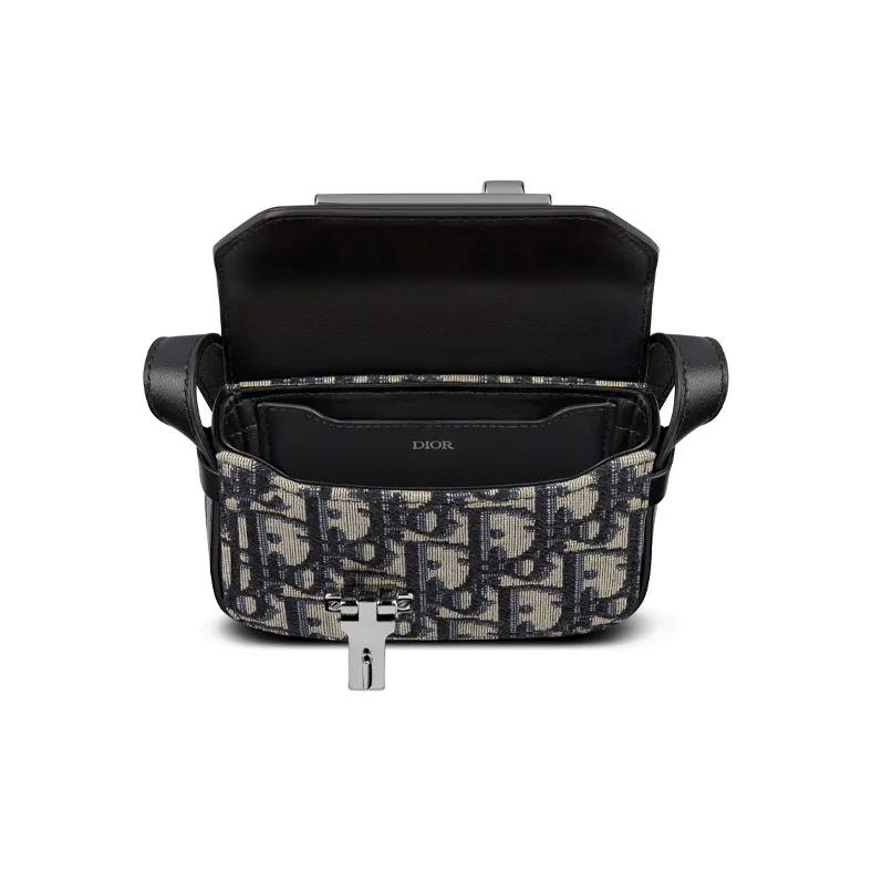 DIOR Lock Smooth Cow Leather Handheld Shoulder Bag Crossbody Bag Extra Small Men's Beige/Black-2