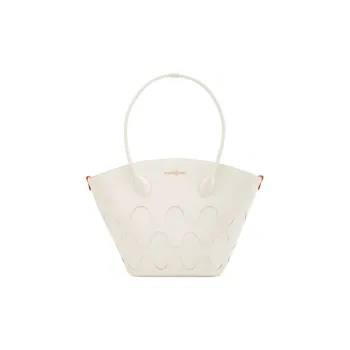 ORANGE CUBE Cow Leather Floral Basket Bag Tote Bag Shopping Bag Handbag Shoulder Bag Regular Women's
