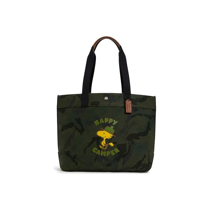 COACH Snoopy, Collaboration Fabric Tote Bag, Shopping Bag, Handbag, Shoulder Bag Men's-0