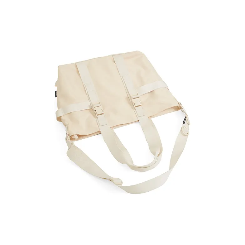 MYEDITION Nylon Fabric Versatile Tote Bag Shoulder Bag Regular Unisex Ecru Small Size/Khaki Small Size-3