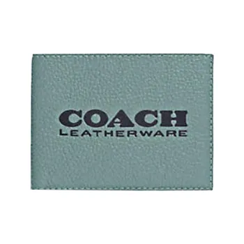 COACH Billfold Wallet Litchi Grain Leather Wallet Men's Haze Blue