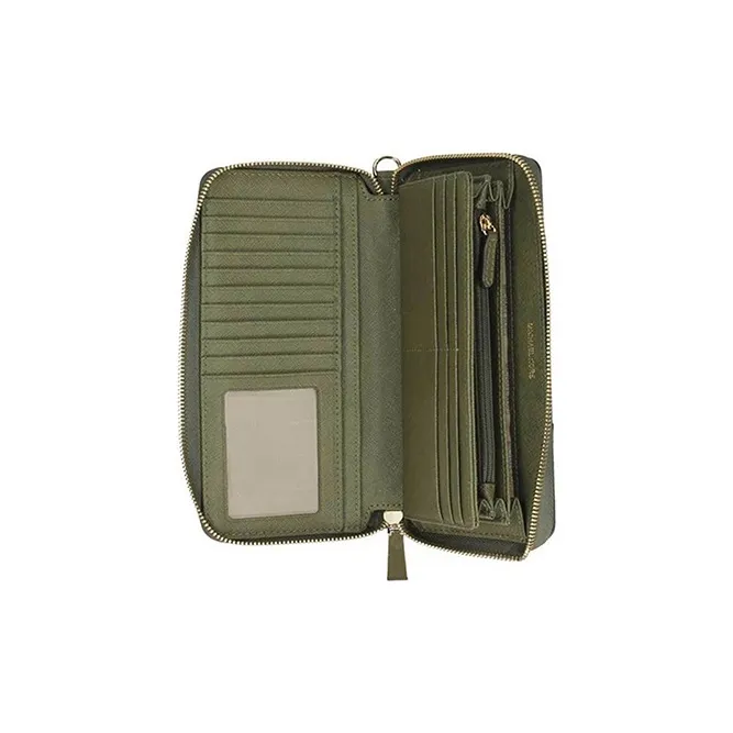 MICHAEL KORS Jet Set Travel Cow Leather Clutch Women's Olive Green-2