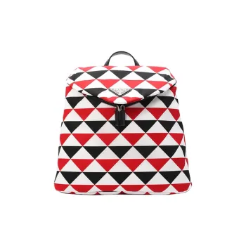 PRADA Recycled Nylon Backpack Men's Red White