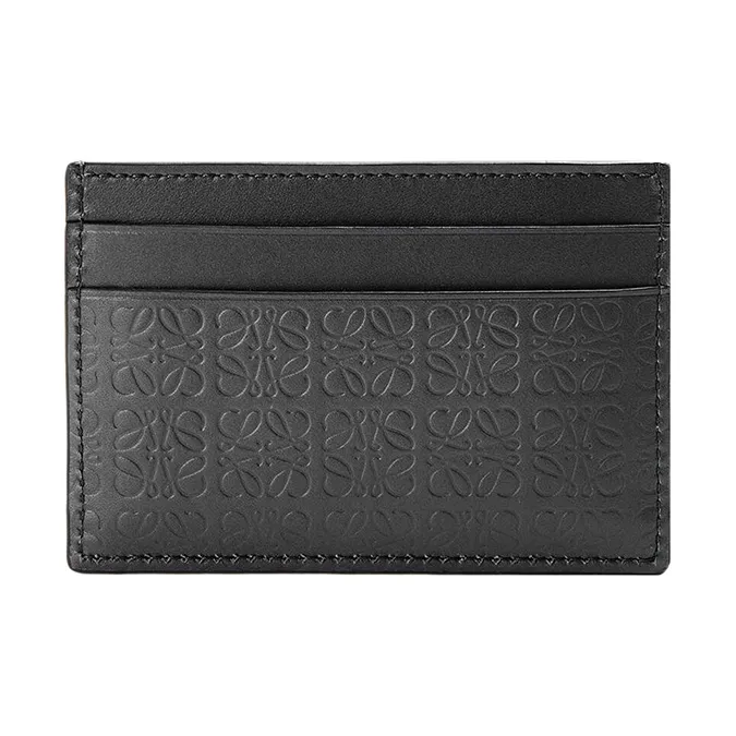 LOEWE Cow Leather Card Holder Women's Black-0
