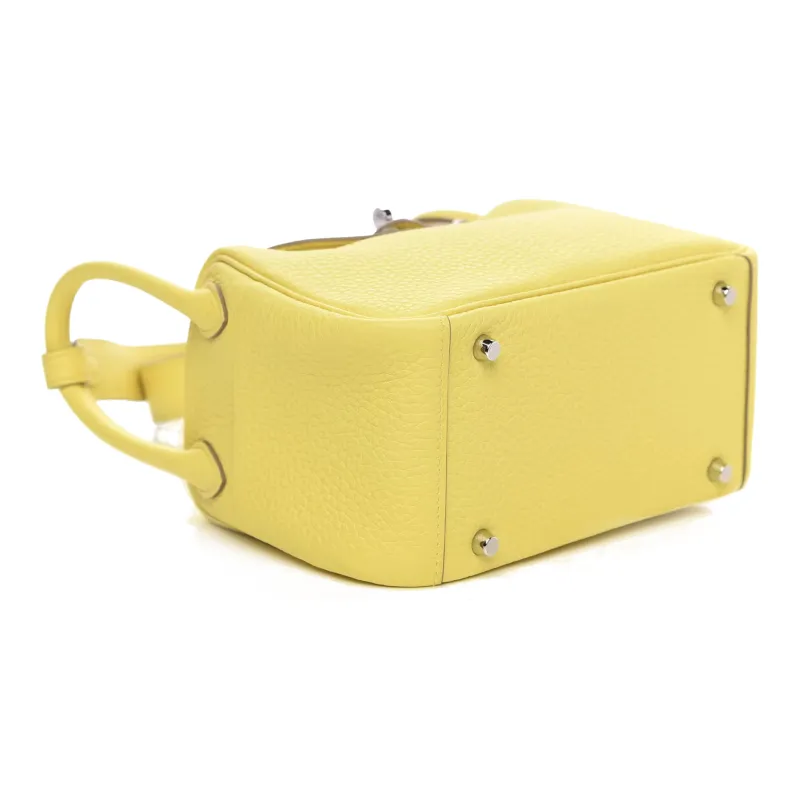 HERMES Lindy Taurillon Clemence Leather Handbag Shoulder Bag Crossbody Bag Mini Women's 9R Lime Lemon-2