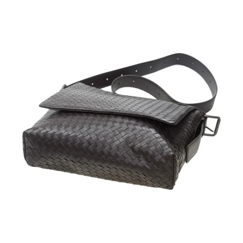 Bottega Veneta Cow Leather Shoulder Bag Crossbody Bag Men's Coffee-3