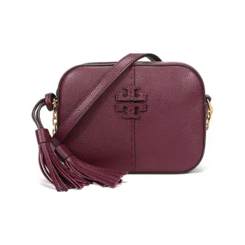 TORY BURCH McGraw Cow Leather Camera Bags Crossbody Bag Shoulder Bag Women's Dark Red