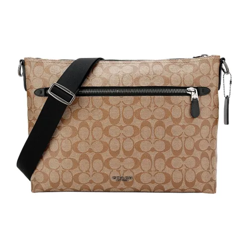 COACH Graham PVC Shoulder Bag Crossbody Bag Large Size Men's Khaki