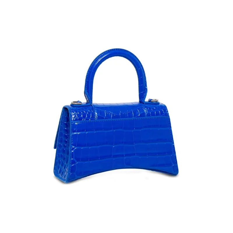 Balenciaga Hourglass Xs Embossed Tote Bag Royal Blue-2