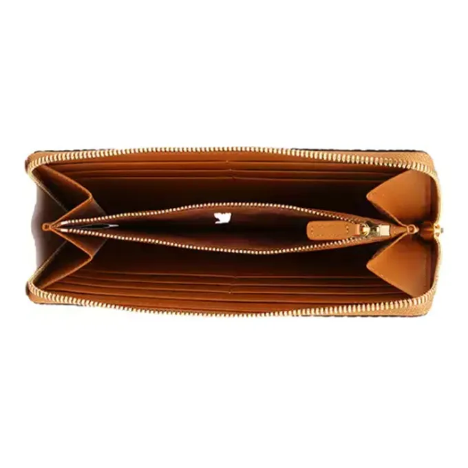 MCM Zip Around Wallet Original Visetos Large Cognac-4