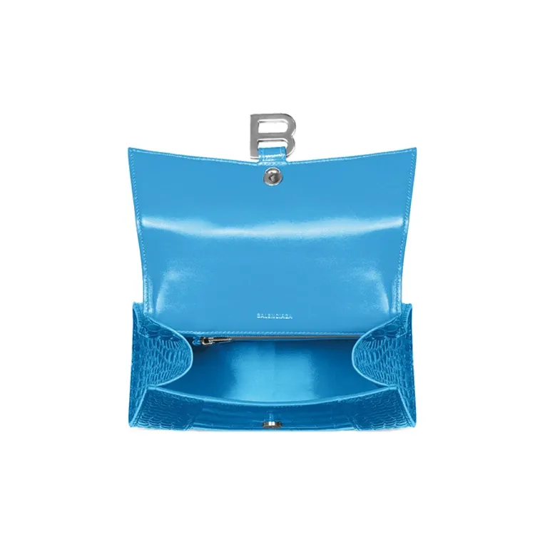 Balenciaga Hourglass Calfskin Hourglass Bag Shoulder Bag Crossbody Bag Small Size Women's Blue-4