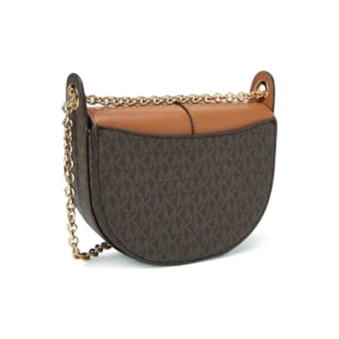MICHAEL KORS Izzy Cow Leather Saddle Bag, Shoulder Bag, Crossbody Bag Women's Brown-1
