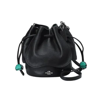 COACH Petal Leather Bucket Bags Shoulder Bag Crossbody Bag Women's Black