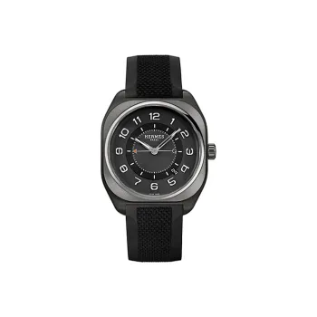 HERMES H08 Collection Wrist Watch Automatic Mechanical Movement Rubber Strap 42mm Black Dial Men's Watches W049428WW00