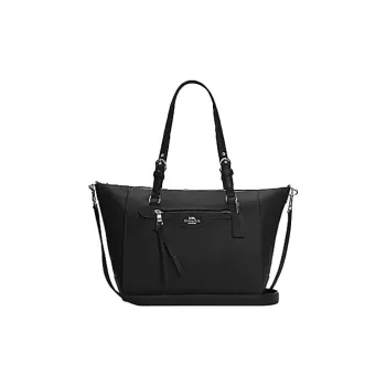 COACH Leather Tote Bag Shopping Bag Portable Crossbody Bag Shoulder Bag Large Size Women's Black
