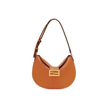 FENDI Leather Croissant Bag Shoulder Bag Crescent Bag Handbag Shoulder Bag Women's Brown