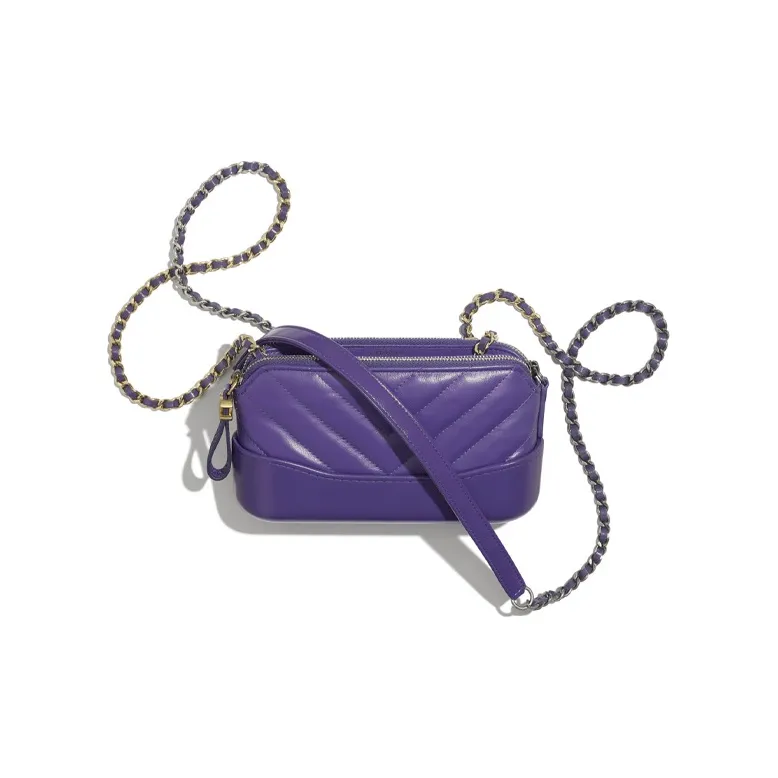 CHANEL Gabrielle Calfskin Shoulder Bag, Crossbody Bag Extra Mini Women's Purple-2