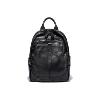 Ace Paul Top Grain Cow Leather Genuine Leather Backpack Handbag Regular Unisex Black