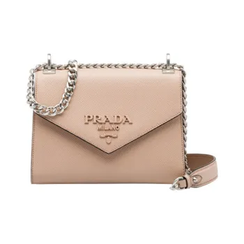 PRADA Calfskin Shoulder Bag Women's Light Pink