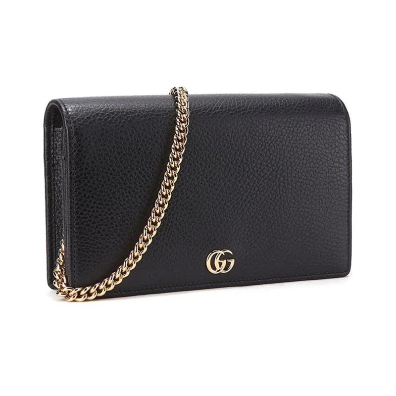 GUCCI Leather Shoulder Bag Women's Black-1