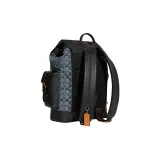 COACH Hudson Canvas Leather Backpack Large Size Men's Black/Denim Denim Blue